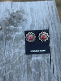 Pink Dahlia Stud Earrings