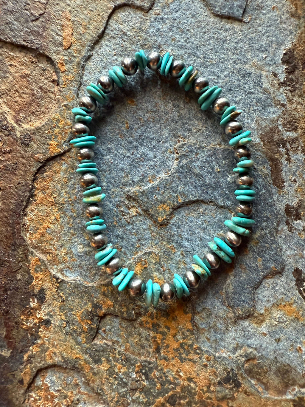 Kingman Chip Sterling Silver Pearl Bracelet