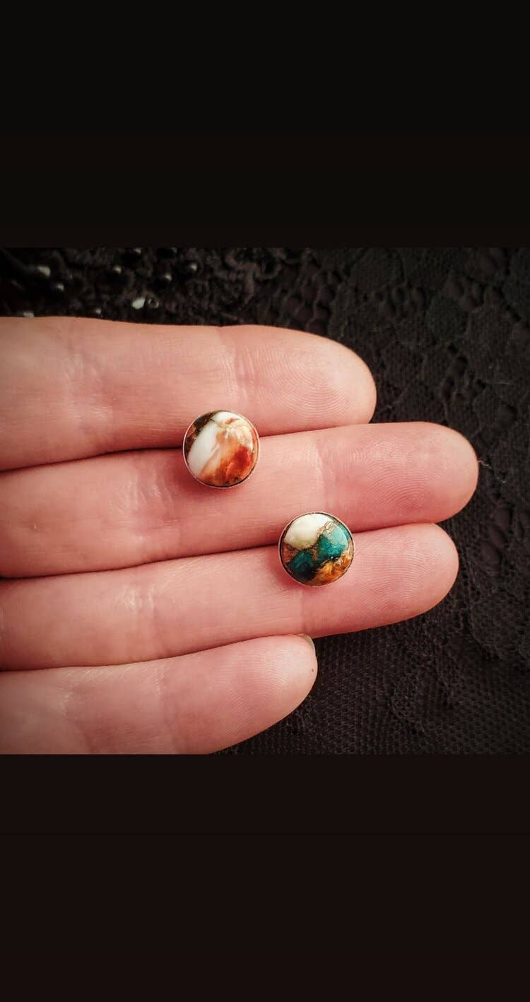 Spiny Oyster Turquoise Spur Studs
