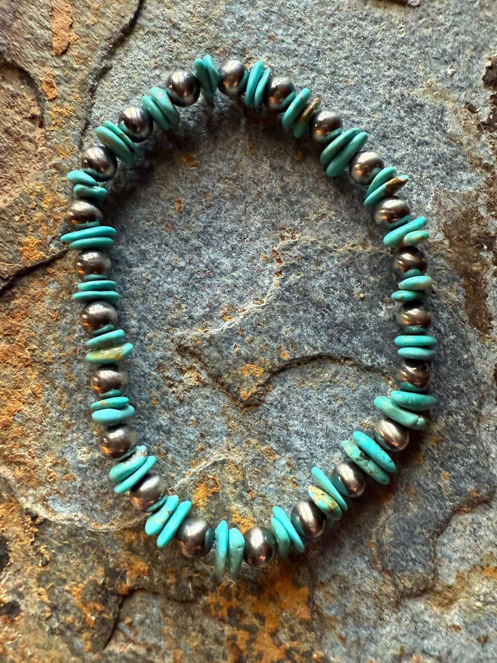 Kingman Chip Sterling Silver Pearl Bracelet